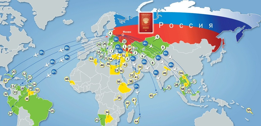 Путешествие без визы - список стран